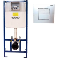 Инсталляция beWash BW74 K500RZVP0300MKK00000 для унитаза с клавишей смыва Хром матовый пластик