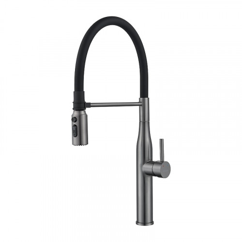 Смеситель для кухни Shevanik S123T-3 цвет Оружейная сталь Черный