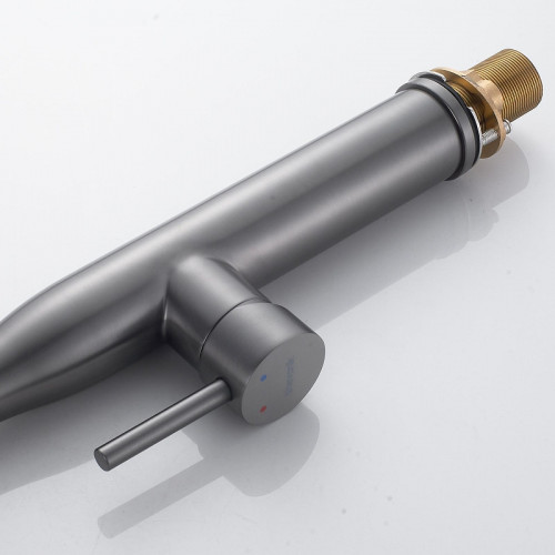 Смеситель для кухни Shevanik S123T-3 цвет Оружейная сталь Черный