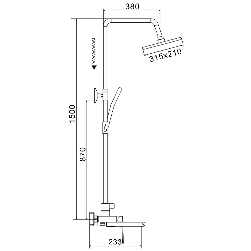 Душевая система Rose R18C R1836C Белая матовая