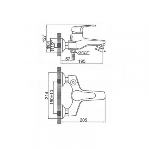 Смеситель для ванны D-Lin D130404-6 цвет  Хром
