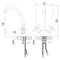 Смеситель для кухни Lemark Standard LM2104C Хром латунь