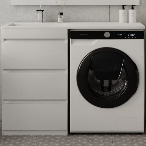 Тумба под раковину Style Line Даллас 110 Люкс Plus СС-00002369 Белая МДФ / ЛДСП