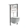 Комплект унитаза с инсталляцией Ceramicanova Forma CN3009_121001CH цвет Белый с сиденьем Микролифт и клавишей смыва цвет Хром глянцевый