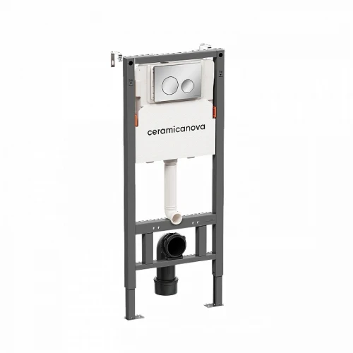 Комплект унитаза с инсталляцией Ceramicanova Forma CN3009_121001CH цвет Белый с сиденьем Микролифт и клавишей смыва цвет Хром глянцевый