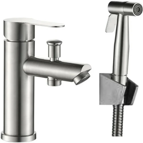 Смеситель для раковины Haiba HB12801 с гигиеническим душем Нержавеющая сталь нержавеющая сталь