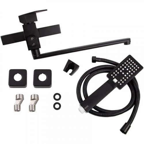 Смеситель для ванны Viko V-7745 универсальный Черный матовый латунь на стену