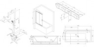 Комплект акриловой ванны AM.PM Inspire V2.0 180x80 WK52EB без гидромассажа с душевой системой со шторкой и аксессуарами