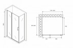 Душевой уголок Abber Sonnenstrand 120x90 AG04120BS-S90B профиль Черный стекло прозрачное