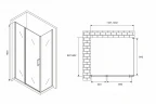 Душевой уголок Abber Sonnenstrand 120x90 AG04120BS-S90B профиль Черный стекло прозрачное