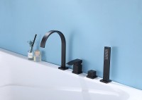 Смеситель на борт ванны Abber Wasserfall AF8613B Черный матовый латунь