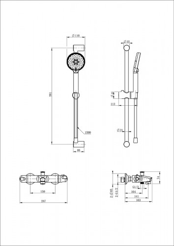 Смеситель для ванны Wonzon &amp; Woghand WW-C2001-A-CR с термостатом цвет Хром