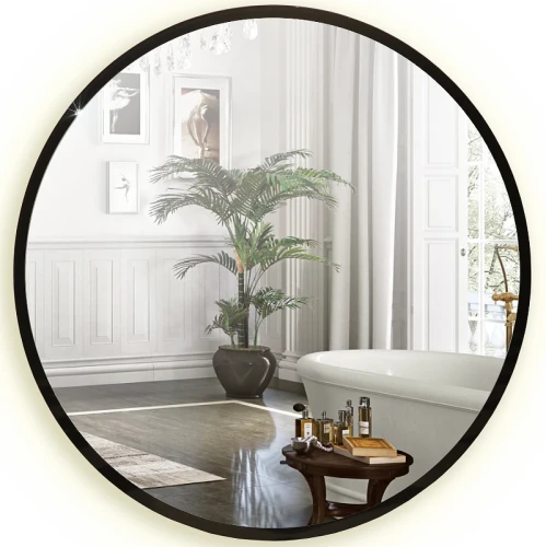 Зеркало Silver Mirrors Monaco 77 LED-00002770 с подсветкой Черное с бесконтактным выключателем и диммером стекло