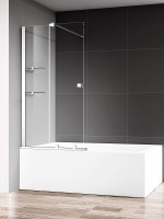 Шторка на ванну AQUAme 120 AQM6601-2 профиль Хром стекло прозрачное