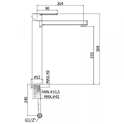 Смеситель для раковины Paffoni Ringo RIN081KNO Черный матовый латунь