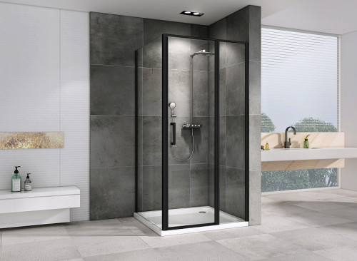 Душевой уголок Abber Sonnenstrand 110x75 AG04110BS-S75B профиль Черный стекло прозрачное