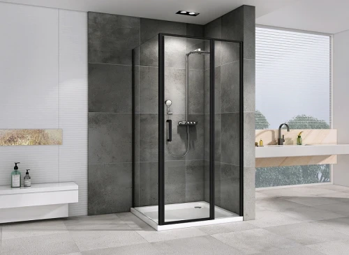 Душевой уголок Abber Sonnenstrand 110x75 AG04110BS-S75B профиль Черный стекло прозрачное