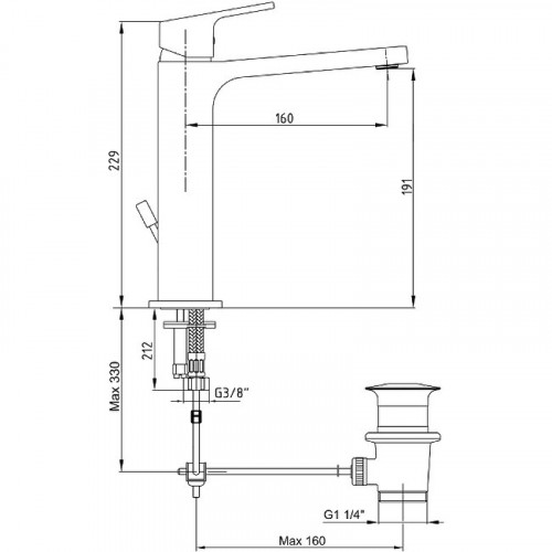 Смеситель для раковины E.C.A. Tiera 102188013EX Хром латунь
