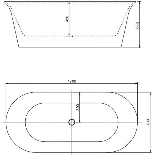 Акриловая ванна Aquanet Smart 170x78 261053 без гидромассажа