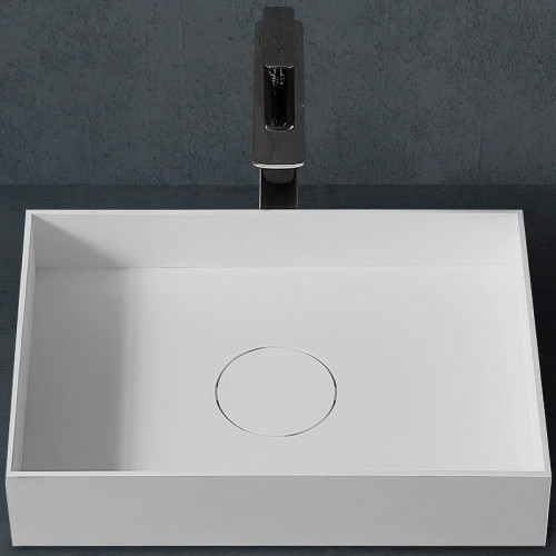 Раковина-чаша Abber Stein 50 AS2621 Белая матовая искусственный камень (литьевой мрамор) накладная