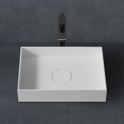 Раковина-чаша Abber Stein 50 AS2621 Белая матовая искусственный камень (литьевой мрамор) накладная