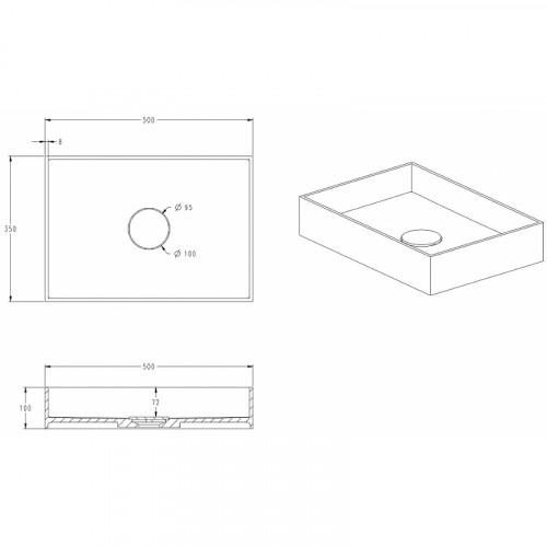 Раковина-чаша Abber Stein 50 AS2621 Белая матовая искусственный камень (литьевой мрамор) накладная