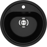 Кухонная мойка Ulgran Classic U-700-344 Ультра-черная искусственный камень (литьевой мрамор) встраиваемый