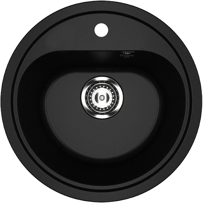 Кухонная мойка Ulgran Classic U-700-344 Ультра-черная искусственный камень (литьевой мрамор) встраиваемый