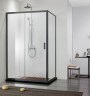 Душевая дверь Aquatek 120 AQ ARI RA 12020BL профиль Черный стекло прозрачное