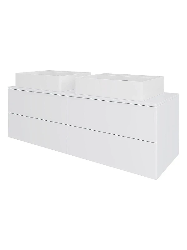Тумба с раковиной Orange Отто 130 Ot-130TuMDF+B04-500W подвесная цвет Белый глянцевый