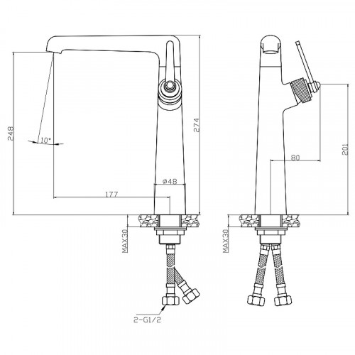 Смеситель для раковины ESKO Bangkok BG25 Хром латунь