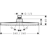 Верхний душ Hansgrohe Crometta E 240 1jet 26726670 Черный матовый пластик на потолок