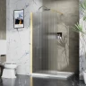 Душевая перегородка Azario Walk-In 110 AZ-251-110-BGL-CRF профиль Брашированное золото стекло рифленое
