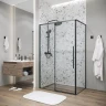 Душевой уголок Grossman Galaxy 130x100 120.K33.01.1310.21.00 профиль Черный матовый стекло прозрачное