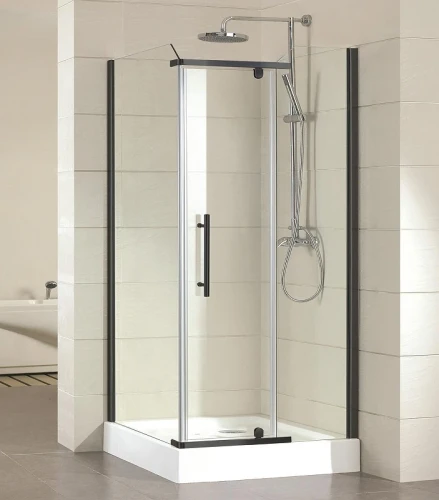 Душевой уголок Azario Edmonton 90х90 AZ-NNC1231 900 BLACK профиль Черный стекло прозрачное