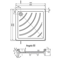 Акриловый поддон для душа Ravak Angela 90х90 EX A007701320 Белый