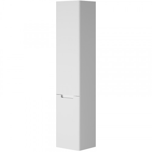 Шкаф пенал Creto Bravo 35 22-BrW35 подвесной с бельевой корзиной Белый глянцевый МДФ / ЛДСП