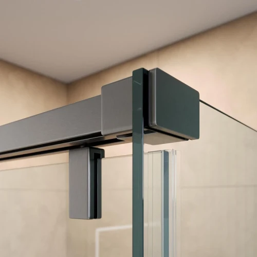 Душевой уголок BelBagno Soft Close-1 120x90 SOFT_CLOSE-1-AH-1-120/90-C-GM профиль Оружейная сталь стекло прозрачное