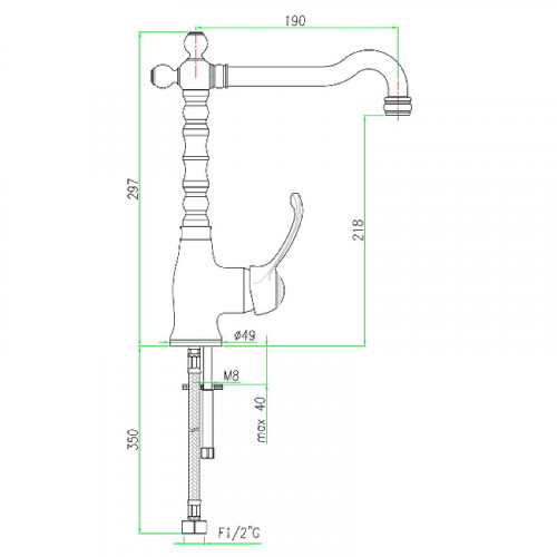 Смеситель для раковины Webert Aurora AU831802015 Хром