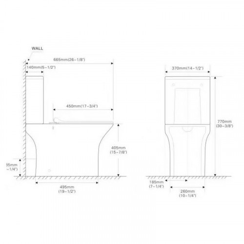 Унитаз компакт SantiLine SL-5023 с бачком и сиденьем Микролифт фарфор напольный