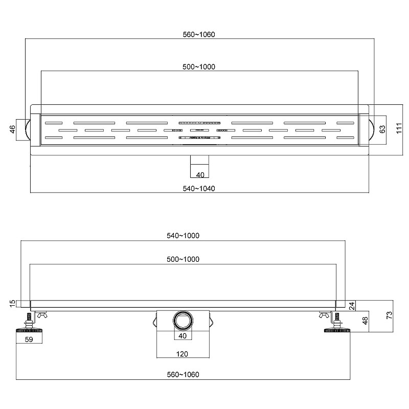 Душевой лоток Esbano Meta 60 M-RAIN-60SG ESTRMETRAIN60SG с решеткой Золото матовое