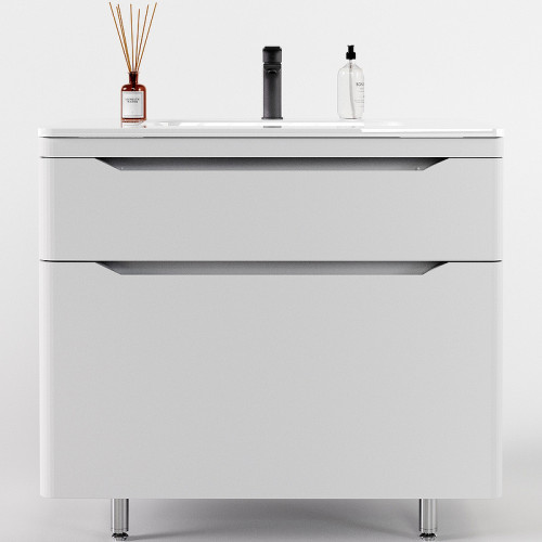 Тумба под раковину Style Line Марелла 90 Люкс Plus СС-00002416 Белый матовый антискрейтч МДФ / ЛДСП