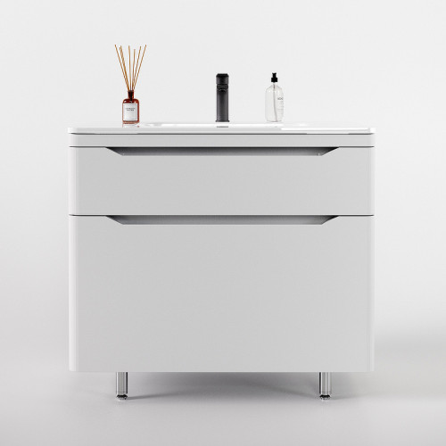 Тумба под раковину Style Line Марелла 90 Люкс Plus СС-00002416 Белый матовый антискрейтч МДФ / ЛДСП