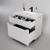 Тумба под раковину Style Line Марелла 90 Люкс Plus СС-00002416 Белый матовый антискрейтч МДФ / ЛДСП