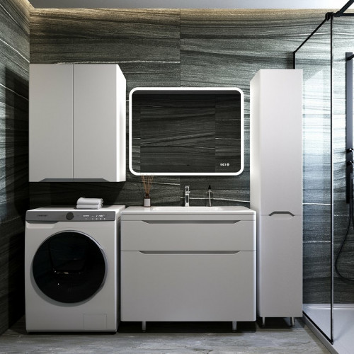 Тумба под раковину Style Line Марелла 90 Люкс Plus СС-00002416 Белый матовый антискрейтч МДФ / ЛДСП