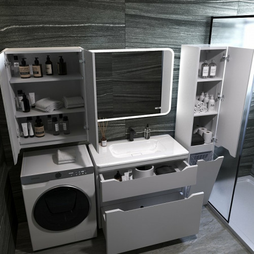 Тумба под раковину Style Line Марелла 90 Люкс Plus СС-00002416 Белый матовый антискрейтч МДФ / ЛДСП