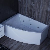 Акриловая ванна Aquatek Оракул 180х125 L ORK180-0000004 без гидромассажа с фронтальной панелью с каркасом (вклеенный) со слив-переливом