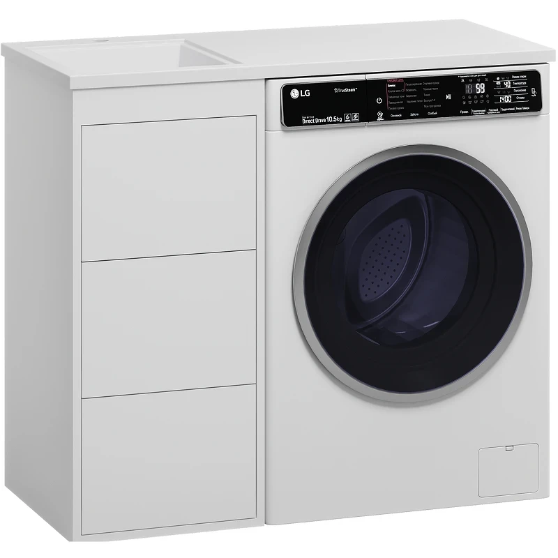 Тумба с раковиной Brevita Grafit 100 L УТ000015079 Белая матовая МДФ / ЛДСП