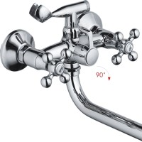 Смеситель для ванны Haiba HB2619-2 универсальный Хром на стену