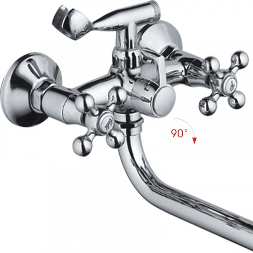 Смеситель для ванны Haiba HB2619-2 универсальный Хром на стену